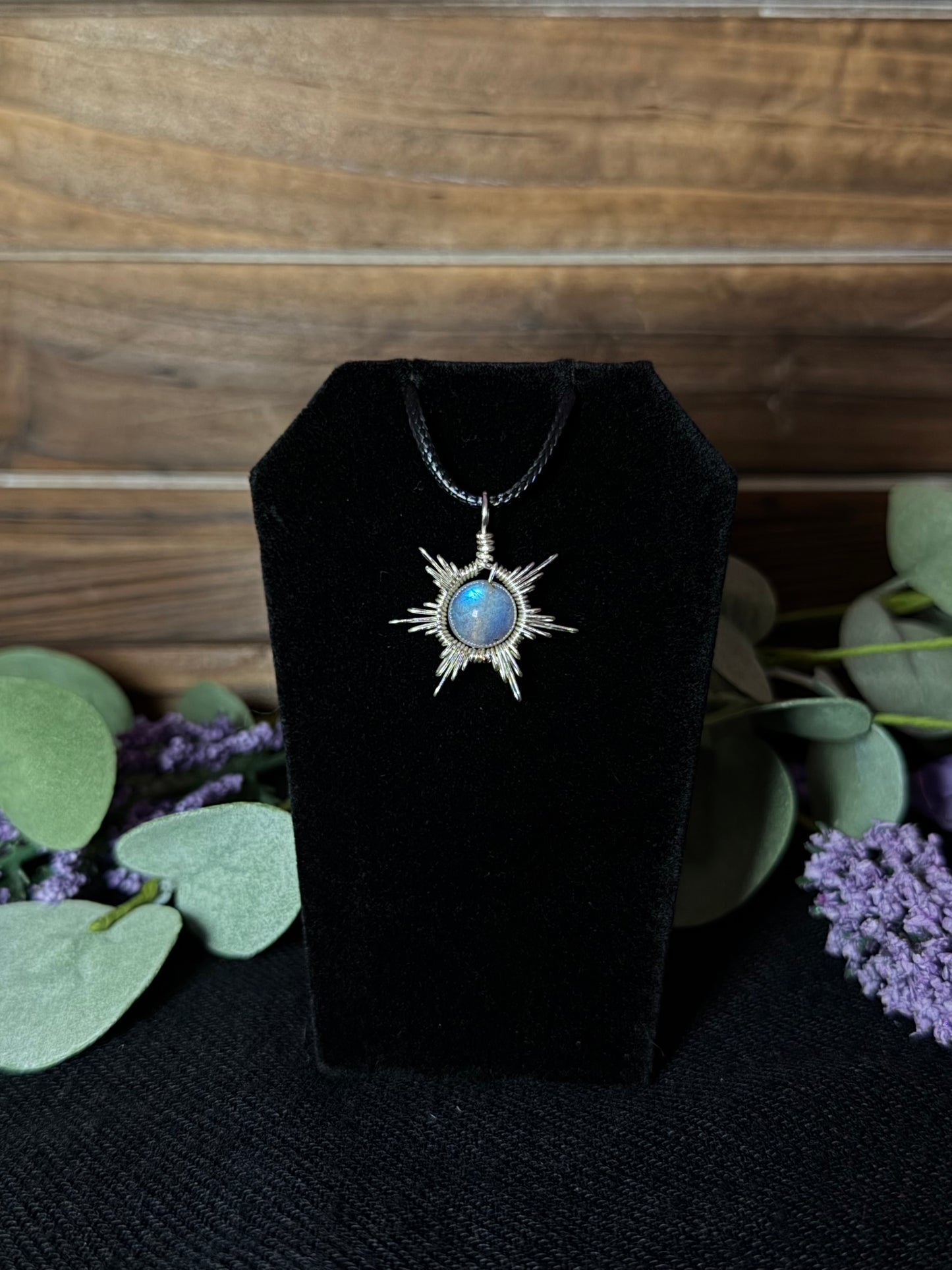 Labradorite Star/Snowflake Wire-Wrapped Pendant