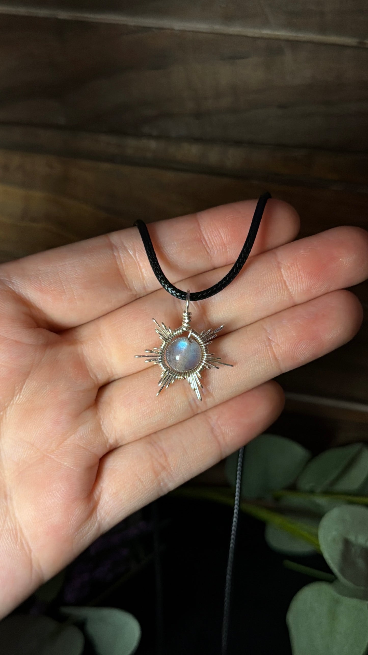 Labradorite Star/Snowflake Wire-Wrapped Pendant